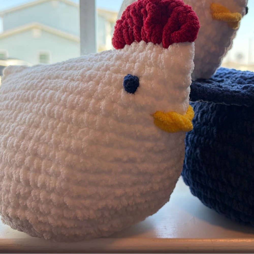 Handmade Crochet Chicken Decor